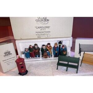 6 piece LOT Department 56 Heritage Village Collection English Christmas mailbox